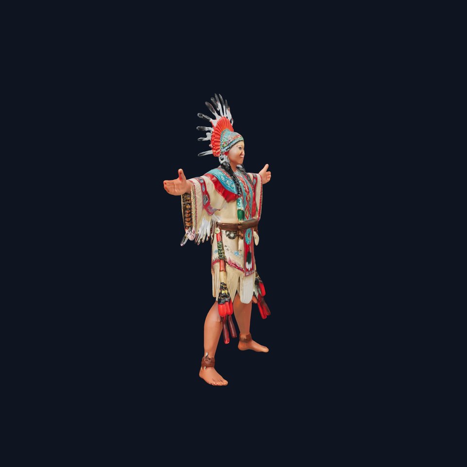 Colorful Tribal Warrior Female Character Rigged and Animated